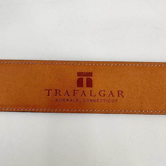 Trafalgar Brown Cortina Leather Easton Business Silver Buckle Classic 38 Belt - Picture 6 of 10